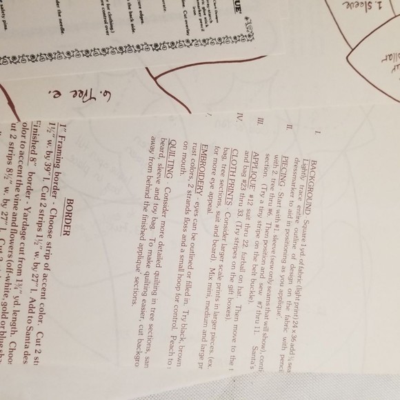 1983 Old Saint Nick Victorian Wall quilt pattern Pat037 - Picture 4 of 6